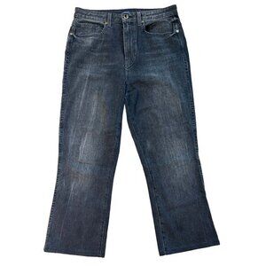 KHAITE Womens Benny Crop Flare Black High-Rise Jeans Denim Size 29‎